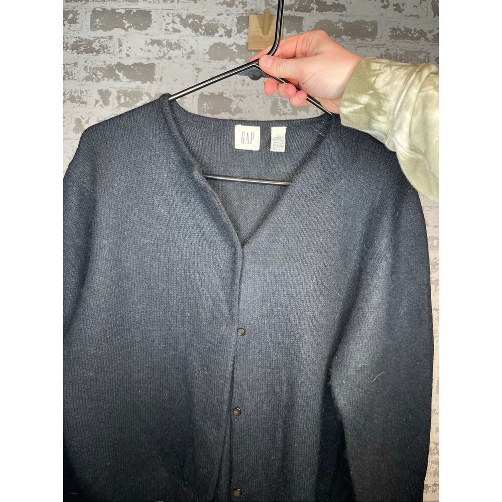 Gap | women black vintage angora rabbit and lambswool cardigan